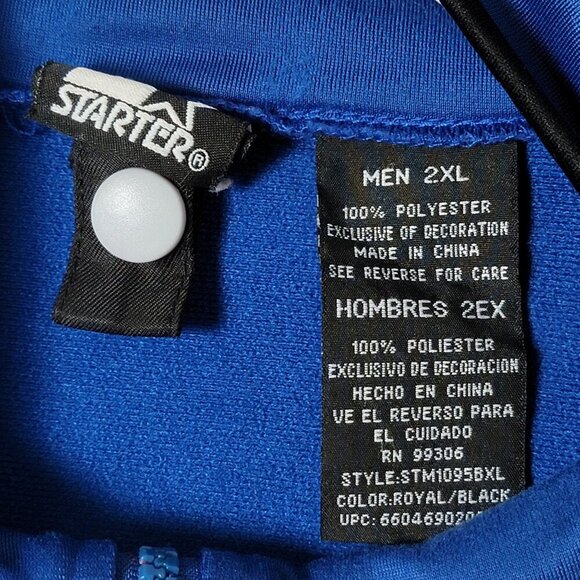 Starter Mens Blue Y2K 2000s Full Zip Streetwear Lightweight Track Jacket 2XL - Picture 10 of 11